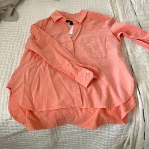 French Connection Oxford popover shirt. New orange color. Size XS. New w/ tags